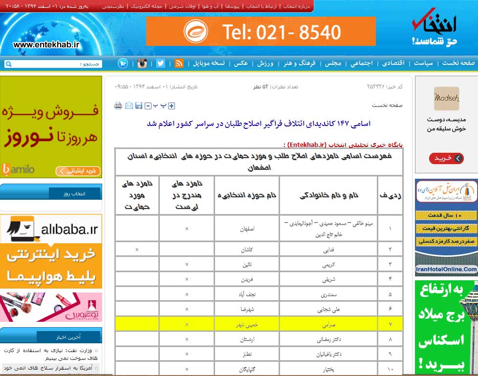 انتخابات مجلس شورای اسلامی خمینی شهر