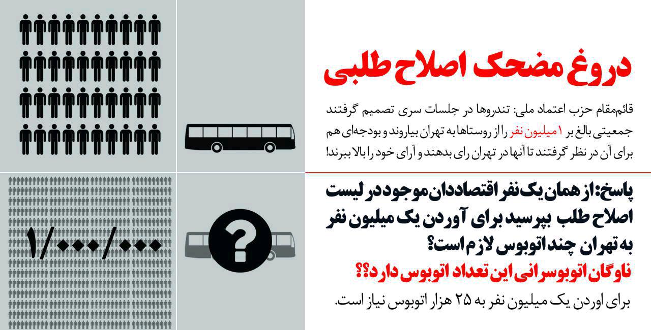 دروغ مضحک اصلاح طلبان