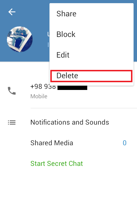 آموزش حذف کامل شماره افراد از تلگرام