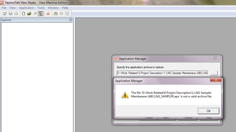 How to restore project in FTview ME8 How to restore project in FTview ME8