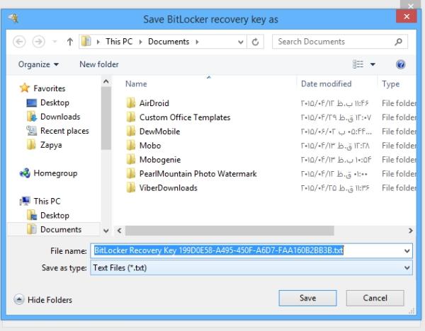 Bitlocker,آموزش رمز گذاری بر روی فلش,رمز گذاشتن روی حافظه usb,رمز گذاشتن روی فلش,قابلیت Bitlocker ویندوز,گذاشتن پسورد بر روی فلش,گذاشتن رمز عبور روی فلش,flash     Bitlocker,آموزش رمز گذاری بر روی فلش,رمز گذاشتن روی حافظه usb,رمز گذاشتن روی فلش,قابلیت Bitlocker ویندوز,گذاشتن پسورد بر روی فلش,گذاشتن رمز عبور روی فلش,flash     Bitlocker,آموزش رمز گذاری بر روی فلش,رمز گذاشتن روی حافظه usb,رمز گذاشتن روی فلش,قابلیت Bitlocker ویندوز,گذاشتن پسورد بر روی فلش,گذاشتن رمز عبور روی فلش,flash     Bitlocker,آموزش رمز گذاری بر روی فلش,رمز گذاشتن روی حافظه usb,رمز گذاشتن روی فلش,قابلیت Bitlocker ویندوز,گذاشتن پسورد بر روی فلش,گذاشتن رمز عبور روی فلش,flash     Bitlocker,آموزش رمز گذاری بر روی فلش,رمز گذاشتن روی حافظه usb,رمز گذاشتن روی فلش,قابلیت Bitlocker ویندوز,گذاشتن پسورد بر روی فلش,گذاشتن رمز عبور روی فلش,flash     Bitlocker,آموزش رمز گذاری بر روی فلش,رمز گذاشتن روی حافظه usb,رمز گذاشتن روی فلش,قابلیت Bitlocker ویندوز,گذاشتن پسورد بر روی فلش,گذاشتن رمز عبور روی فلش,flash     قابلیت فوق العاده Bitlocker Drive Encryption کاربران ویندوز های ویستا،۷و ۸ و ۸٫۱ را قادر می سازد که بر روی فلش مموری و هارد اکسترنال ، هاردیسک خود یک پسورد با رمز امنیتی فوق العاده قرار دهند تا از دسترسی اطلاعات به غیر از خود کاربر تقریبا غیر ممکن شود. این قابلیت به صورت یک چیپ سخت افزاری بر روی مادربردهایی که در چند سال اخیر وارد بازار شده اند به نام TPM وجود دارد.  آموزش رمزگذاری بر روی فلش مموری در ویندوز و با استفاده از قابلیت BitLocker  نکته : دقت داشته باشید که در حین انجام پروسه رمز گذاری بر روی پارتیشن ها و فلش مموری هیچ کار دیگری انجام نداده و در حین انجام رمز گذاری، فلش مموری را از روی دستگاه خارج نکنید.بدلیل اینکه در بیشتر مواقع فلش مموری سوخته و دسترسی به اطلاعات غیر ممکن می شود.   ۱- بدین منظور ابتدا فلش مموری خود را به رایانه متصل کرده و سپس از This PC (مای کامپیوتر) بر روی درایو آن راست کلیک کنید. ۲- از منویی که باز میشود روی گزینه Turn On BitLocker کلیک کنید.    Bitlocker,آموزش رمز گذاری بر روی فلش,رمز گذاشتن روی حافظه usb,رمز گذاشتن روی فلش,قابلیت Bitlocker ویندوز,گذاشتن پسورد بر روی فلش,گذاشتن رمز عبور روی فلش,flash     ۳- پس از کلیک بر روی گزینه Turn On Bitlocker پروسه اولیه رمز گذاری شروع می شود.  • طبق اخطار در این مرحله هرگز در زمان رمز گذاری فلش خود را از روی دستگاه جدا نکنید.     Bitlocker,آموزش رمز گذاری بر روی فلش,رمز گذاشتن روی حافظه usb,رمز گذاشتن روی فلش,قابلیت Bitlocker ویندوز,گذاشتن پسورد بر روی فلش,گذاشتن رمز عبور روی فلش,flash    ۴- در مرحله بعد باید عملیات رمز گذاری بر روی فلش مموری را شروع کنید. طبق تصویر دو گزینه در اختیار شما قرار می گیرد: • Use a Password to unlocke the drive: استفاده از پسورد برای رمز گذاری • Use my smart card to unlock the drive: استفاده از Smart card   پیشنهاد ما به شما گزینه اول می باشد.پس گزینه Use a password to unlock the drive را تیک بزنید و رمز عبور خود را در دو نوار زیرین آن وارد کرده و سپس بر روی Next کلیک کنید.     Bitlocker,آموزش رمز گذاری بر روی فلش,رمز گذاشتن روی حافظه usb,رمز گذاشتن روی فلش,قابلیت Bitlocker ویندوز,گذاشتن پسورد بر روی فلش,گذاشتن رمز عبور روی فلش,flash     ۵- در این مرحله باید یکی از راه های بازیابی رمز عبور را در صورت فراموشی انتخاب کنید:  • Save to your Microsoft account: ذخیره رمز عبور در اکانت مایکروسافت شما  • Save to a file: ذخیره پسورد به صورت یک فایل در هارد شما  • Print the recovery key: پرینت گرفتن رمز بازیابی     پیشنهاد ما به شما انتخاب گزینه Save to a file می باشد.     Bitlocker4     ۶- پس از انتخاب گزینه Save to a file ، فایل پشتیبان را در یکی از درایو های خود ذخیره کنید.  سپس بر روی Next کلیک کنید.     Bitlocker5     ۷- در این مرحله شما می بایست یکی از دو گزینه زیر را انتخاب کنید:  • Encrypt used disk space only: فقط حافظه استفاده شده رمز گذاری شود.  • Encrypt entire drive: کل حافظه رمز گذاری شود.  پیشنهاد ما به شما انتخاب گزینه اول می باشد.زیرا به دلیل اینکه پروسه رمز گذاری کمی زمان بر می باشد، انتخاب گزینه ی اول زمان کمتری را صرف می کند.  بر روی Next کلیک کنید.     Bitlocker6     ۸- در این مرحله Start Encryption را برای شروع عملیات رمزگذاری انتخاب کنید.     Bitlocker7     ۹- توجه داشته باشید که کار کردن با فلش مموری، خارج کردن آن از رایانه یا بستن پنجره در هنگام عملیات رمزگذاری باعث سوختن و از بین رفتن اطلاعات حافظه جانبی شما می شود، بنابراین تا پایان عملیات صبور باشید.     Bitlocker8     ۱۰- پس از پایان عملیات با پیغام زیر برخورد خواهید کرد. این پیغام بدین معناست که عملیات رمز گذاری به پایان رسیده است، پس بر روی Close کلیک کنید.     Bitlocker9     ۱۱- اکنون برای باز کردن فلش مموری ، هر زمان فلش خود را به کامپیوتر متصل کنید صفحه زیر مشاهده می شود .  در این مرحله می بایست رمز عبور خود را ابتدا وارد کرده و سپس بر روی دکمه Unlock کلیک کنید.     Bitlocker10     ۱۲- بعد از وارد کردن پسورد رنگ قفل مانند تصویر زیر طوسی می شود.     Bitlocker11    آموزش بازیابی پسورد فراموش شده:  در صورتی که رمز عبور خود را فراموش کرده اید، برای بازیابی به صورت زیر عمل کنید:  ۱- در صفحه وارد کردن رمز بر روی گزینه More Options کلیک کنید.  ۲- گزینه Enter recovery key را انتخاب کنید.     Bitlocker12     ۳- در این مرحله پسورد بازیابی را وارد کرده و بر روی گزینه Unlock کلیک کنید.     Bitlocker14     پسورد بازیابی همان فایلی می باشد که در مرحله ۶ آموزش رمز گذاری ذخیره اش کرده ایم.  فایل مورد نظر را باز کنید و سپس کد قسمت Recovery key را در کادر بازیابی(تصویر بالا) وارد کنید.     Bitlocker13    آموزش تغییر و حذف پسورد قرار داده شده بر روی فلش:  برای تغییر پسورد بر روی درایو فلش کلیک راست کرده و گزینه Change Bitlocker password را انتخاب کنید.     ۱- اما برای حذف پسورد قرار داده شده، پس از راست کلیک بر روی درایو فلش گزینه Manage Bitlocker را انتخاب کنید.     Bitlocker15     ۲- سپس بر روی درایو مورد نظر رفته و گزینه Turn off bitlocker را انتخاب کنید.     Bitlocker16     ۳- در پنجره باز شده گزینه Turn off BitLocker را انتخاب کنید.     Bitlocker17     ۴- کمی منتظر بمانید تا عملیات به پایان برسد.     Bitlocker18     ۵- پس از به پایان رسیدن عملیات، با پیغامی همانند تصویر زیر مواجه می شوید.  کار به اتمام رسیده است و می توانید بر روی دکمه Cloes کلیک کنید.     Bitlocker19     منتظر نظرات زیبای شما هستیم  برای حمایت کردن از ما  لطفا روی G+1 در سمت چپ کلیک کنید