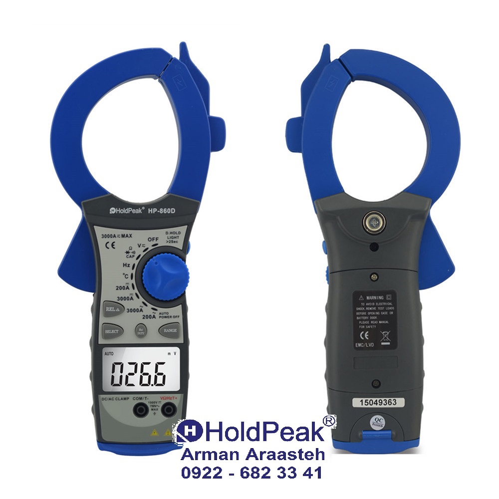 3000A Dual Display Clamp-On Meter-HP-860D  کلمپ متر ACوDC  - مدل HP-860D