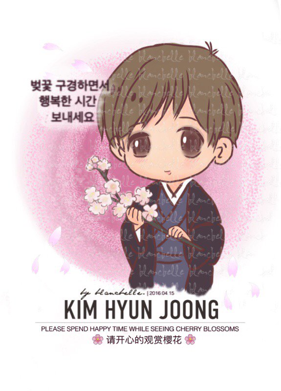 [blancbelle Fanart] Kim Hyun Joong - Please Spend Happy Time While Seeing Cherry Blossoms [2016.04.15]