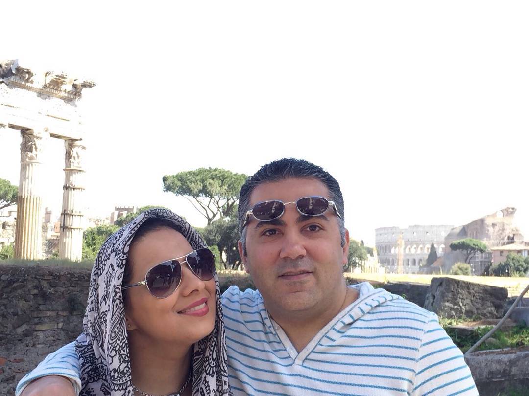 عکس شخصی روشنک عجمیان با همسرش