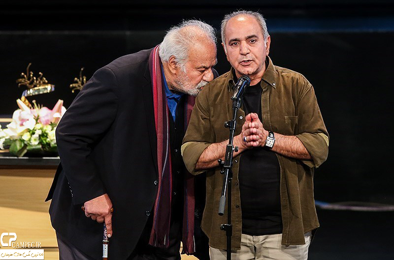 پرویز پرستویی و ناصر ملک مطیعی در جشن پایان سریال شهرزاد