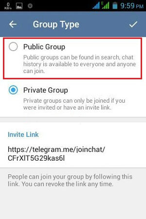 آموزش تصویری ساخت لینک برای سوپر گروه تلگرام – لینک عمومی