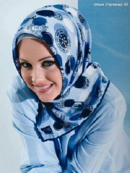 روسری آبی زنانه شیک