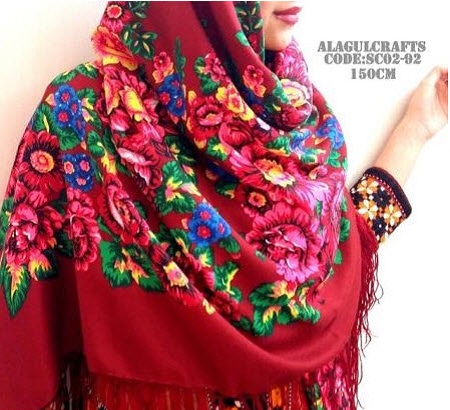 روسری ترکمن قرمز