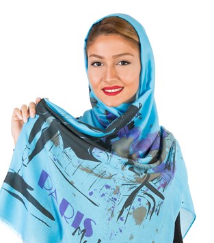 شال و روسری کنزو آبی