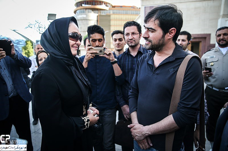 شهاب حسینی و الهام حمیدی در مراسم ختم همسر شهید بابایی