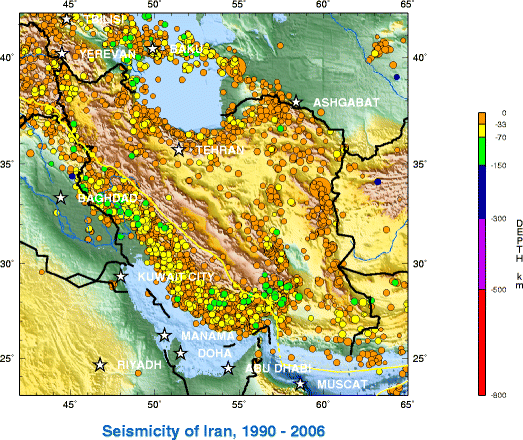 زلزله های ایران از سال 1990 تا 2006