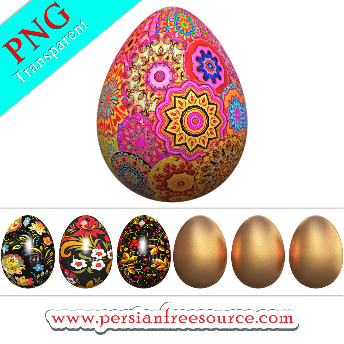 دانلود فایل لایه باز و باکیفیت تخم مرغ رنگی Easter Eggs