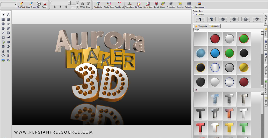 دانلود نرم افزار طراحی سه بعدی لوگو و نوشته | Aurora 3D Text & Logo Maker