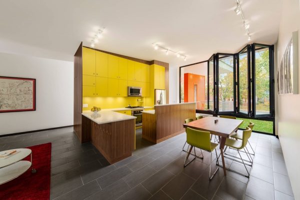 کابینت آشپزخانه رنگ زرد4